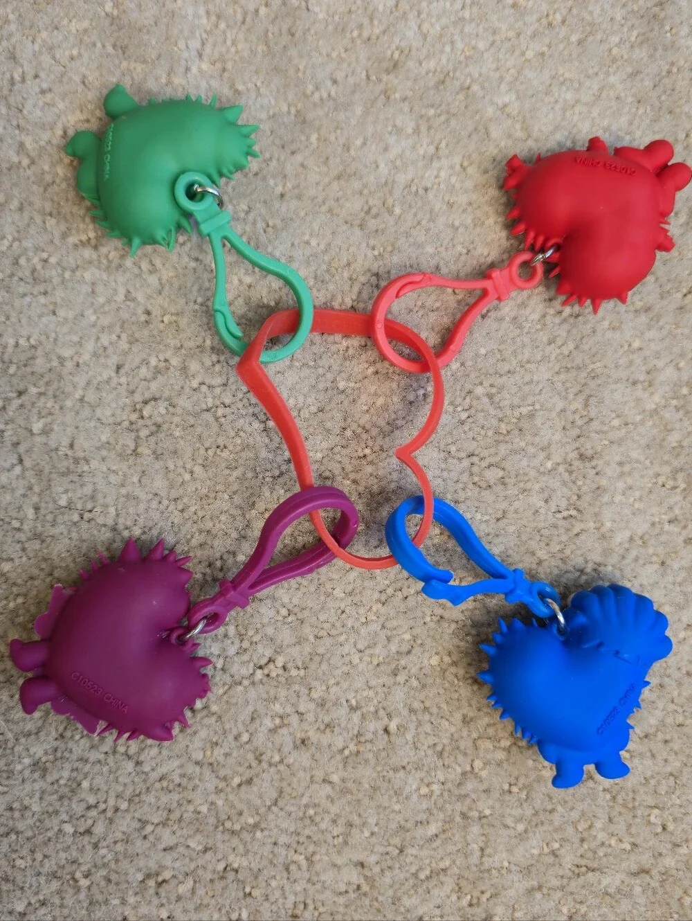 Kids Heart Challenge Character Keychains Lot Of 4 Spark Chef Star Buster